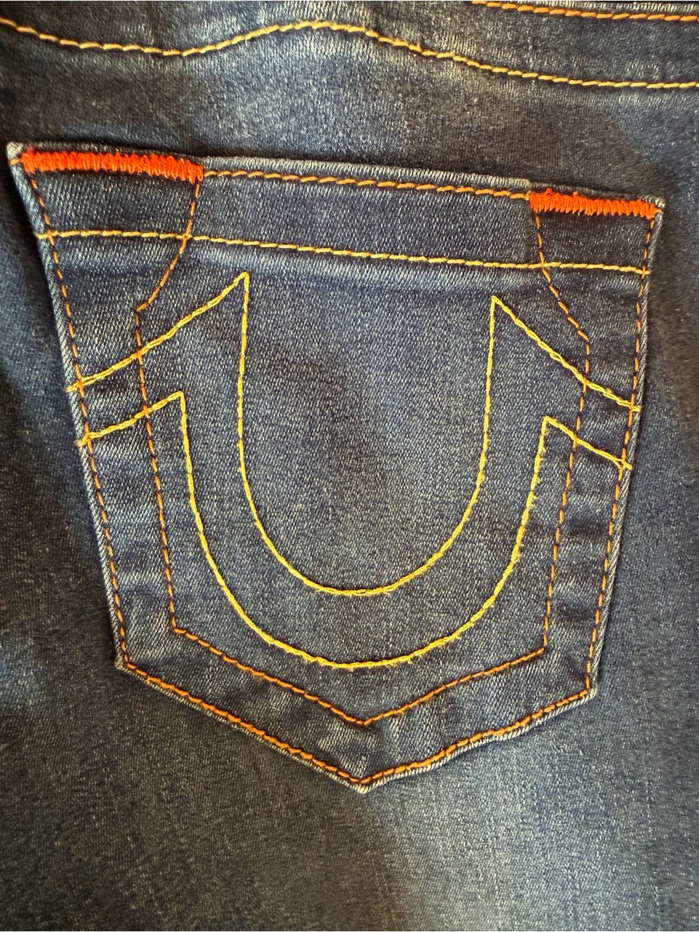 True Religion Halle Super Skinny Jeans 29 Blue Mid Rise Contrast Stitch Denim